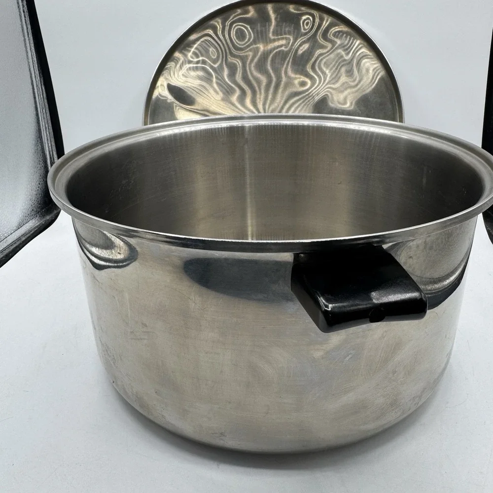 Vtg SEARS HEAT CORE Stainless Steel 10 Qt Stock Canning Pot WITH Lid USA Made